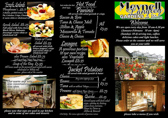 Meynell Langley Tea Rooms Menu Meynell Langley Tea Rooms Menu